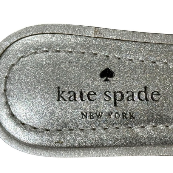 Kate Spade Silver Jeweled Crab Embellished Slide Sandals Size 8 - Picture 8 of 9